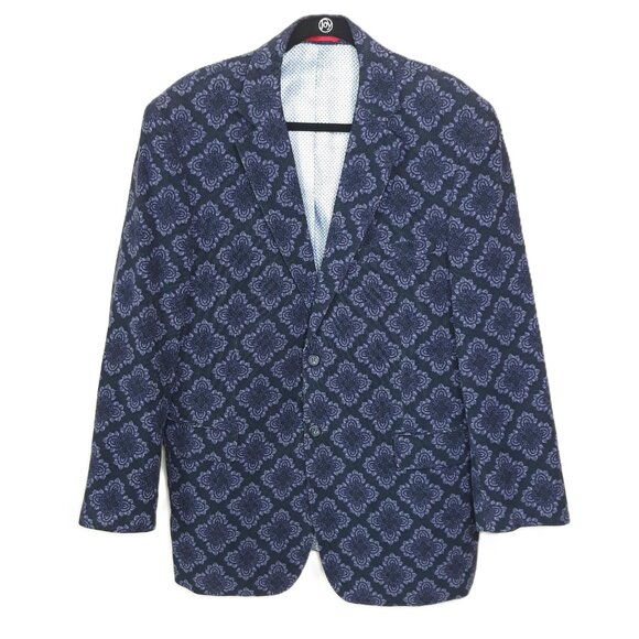Alan Flusser Flower Cotton Corduroy Sport Coat Blazer L Date Night Party Event - Picture 1 of 9